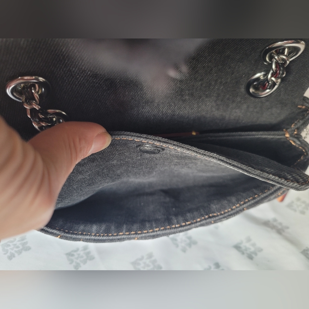 Coach Quilted Black Denim Tabby 20 Shoulder and Crossbody Bag - Picture 9 of 16